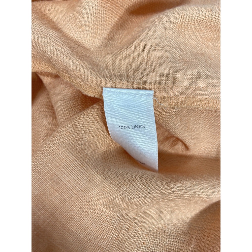 J Jill Dress Women's Large Orange Shift Sleeveless 100% Linen Pockets - Picture 8 of 12
